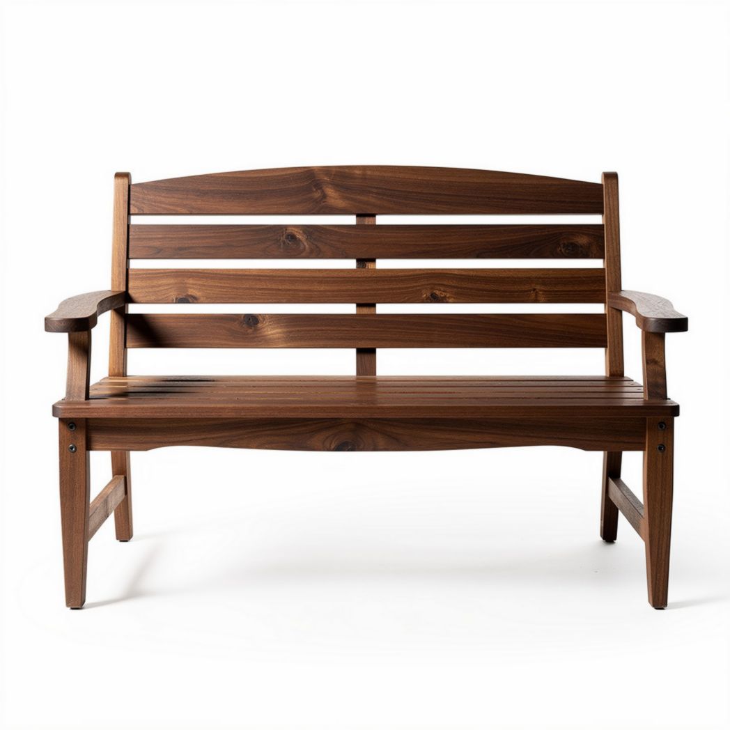 Houten tuinbank 150 x 75 x 85cm voor buitengebruik in bruin houten afwerking