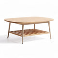 Salontafel van massief hout met open onderrek 120 x 75 x 40 cm