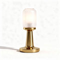 Tafellamp met glazen bol en metalen voet 20 x 20 x 30cm zilverkleurig