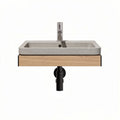 Wasbak van natuursteen met bronzen kraan 60 x 45 x 20cm