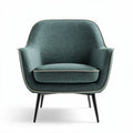 Comfortabele fauteuil met stof in groen en metalen poten 70 x 80 x 85cm
